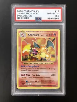 2016 XY Evolutions Charizard PSA 8.5 #11/108 Pokemon Trading Card Genuine Holo - Image 1