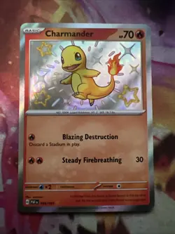 Pokemon Charmander Baby Shiny Holo Card Paldean Fates SV Series 109/091 - Image 1