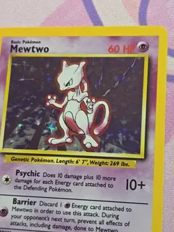 Mewtwo Holo 10/102 Base Set Unlimited Rare Pokemon Card LP+ CLEAN HOLO - Image 2