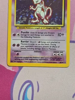 Mewtwo Holo 10/102 Base Set Unlimited Rare Pokemon Card LP+ CLEAN HOLO - Image 5