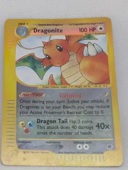 Dragonite 009/165 Expedition Base Set Reverse Holo Rare Pokemon TCG Nintendo LP - Image 3