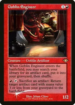 1x Goblin Engineer -- Retro Frame - Foil Etched NM-Mint, English Modern Horizons - Image 1