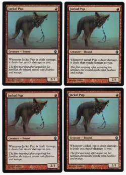 Jackal Pup x4 4x Premium Deck Series: Fire & Lightning PLAYSET FOIL MTG NM AZ1 - Image 1