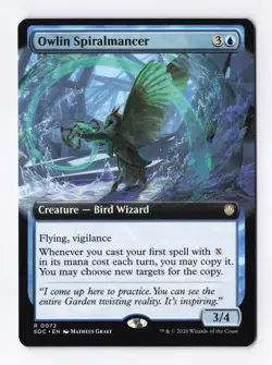 Owlin Spiralmancer (Extended Art) 72 MTG Commander: Secrets of Strixhaven (SOC) - Image 1