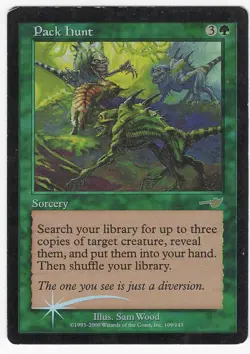 Pack Hunt 2000 Nemesis FOIL Green Rare Sorcery MTG LP AZ2 - Image 1