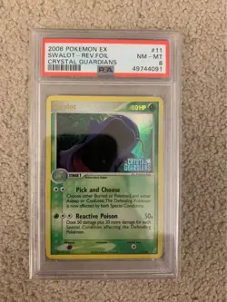 Pokemon 2006 EX Crystal Guardians Swalot Reverse Holo Rare PSA 8 - Image 1