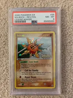 Pokemon 2008 EX Legend Maker Solrock Reverse Holo Rare PSA 8 - Image 1