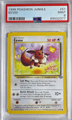 1999 Pokemon Jungle Eevee #51/64 PSA 9 - Image 1