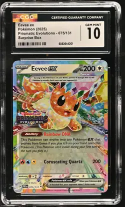 Pokemon GRADED Eevee ex 075/131 Prismatic Evolutions Promo CGC 10 ENGLISH - Image 1