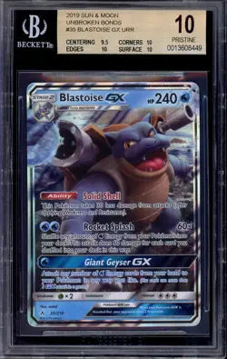 2019 Pokemon Sun & Moon Unbroken Bonds Blastoise GX #35 BGS 10 PRISTINE - Image 1