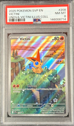 2025 POKEMON SVP EN VICTINI UN0VA VICTINI ILLUS COLL #208 NM-MT PSA 8 - Image 1
