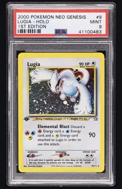 2000 Pokemon Neo Genesis Lugia Holo 1st Edition #9 PSA 9 - Image 1