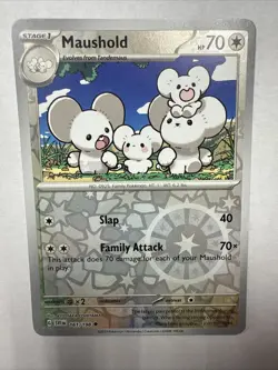 Maushold - 161/198 Scarlet & Violet Reverse Holo Uncommon Pokemon - NM/MINT - Image 1