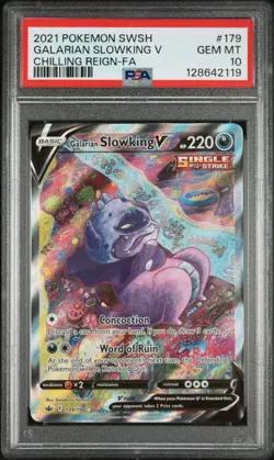 2021 Pokemon Sword & Shield Chilling Reign 179 Galarian Slowking V PSA 10 0573 - Image 1