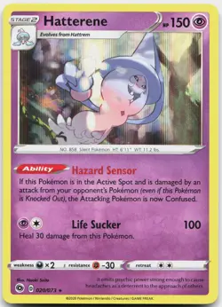 Hatterene 020/073 Holo Rare Champion's Path Pokemon Holo Near Mint - Image 1
