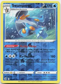 Swampert 064/264 Holo Rare Fusion Strike Pokemon Reverse Holo Near Mint - Image 1
