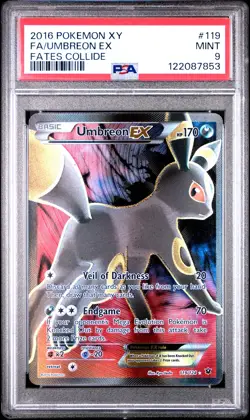2016 POKEMON XY FATES COLLIDE #119 FULL ART/UMBREON EX PSA 9 - Image 1