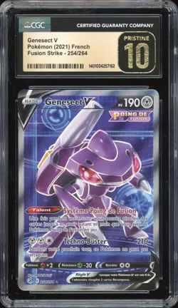 2021 Pokemon FRENCH Fusion Fist EB08 Genesect V FA 254/264 CGC 10 PRISTINE - Image 1
