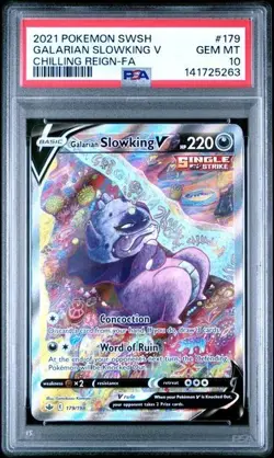 Pokemon Chilling Reign Galarian Slowking V #179 Full Art PSA 10 - Image 1