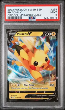 Pikachu V #285 SWSH285 Collection Vmax Pokemon PSA 9 - Image 1