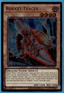 Yu-Gi-Oh! **MISPRINT/INK BLEEDING** Rokket Tracer OP30-EN001 Ultimate Rare - Image 1