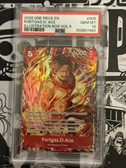 Portgas.D.Ace (Illustration Box Vol.5) ST15-005 One Piece Promo Foil PSA 10 - Image 1