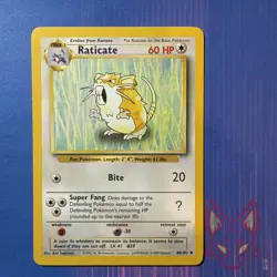 Base Set - LP - Raticate 40/102 Pokemon Vintage WOTC English (US Seller) - Image 1