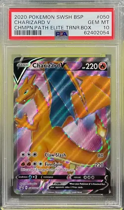 PSA 10 GEM MINT Pokemon Charizard V Champions Path Elite Trainer Box SWSH050 - Image 1