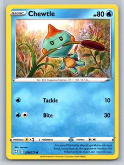 Chewtle #026/072 Shining Fates Common - Pokemon Cards E11 - Image 1