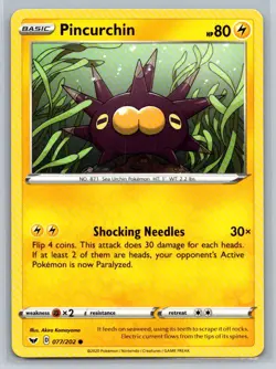 Pincurchin #077/202 SWSH01: Sword & Shield Base Set Common - Pokemon Cards E14 - Image 1