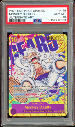 2023 One Piece Monkey D. Luffy Alt Art OP05-119 SEC SP PSA 10 Gem Mint - Image 1