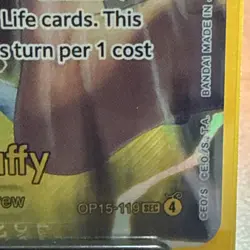 Monkey D. Luffy OP15-119 Secret Rare Foil Rush Blocker One Piece CCG EN - Image 3