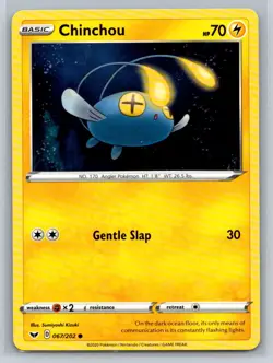Chinchou #067/202 SWSH01: Sword & Shield Base Set Common - Pokemon Cards E14 - Image 1