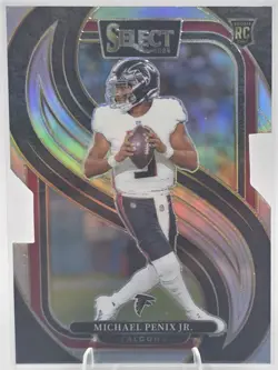 2024 Panini Select Michael Penix Jr. #110 Premier Silver Prizm Die-Cut Falcons - Image 1