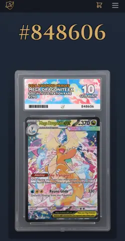 Pokemon TCG Mega Dragonite EX, SIR, 290/217, Ascended, ACE 10 PERFECT SUBGRADES - Image 4