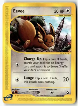 Pokemon Card Eevee LP Aquapolis Common 075/147 - Image 1
