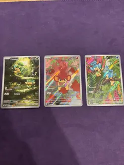 Pokemon TCG Black Bolt White Flare Panpour Pansear Pansage Full Arts Bundle NM - Image 1