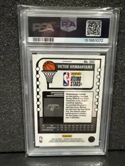 2023 Hoops Premium Stock Victor Wembanyama Ice Prizm PSA 10 Rising Stars #282 - Image 2