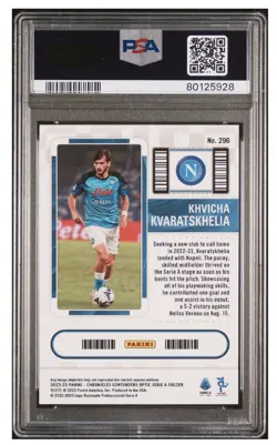 22 Chronicles Contenders Optic KHVICHA KVARATSKHELIA RC Rookie Ticket PSA 9 - Image 2