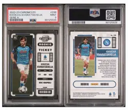 22 Chronicles Contenders Optic KHVICHA KVARATSKHELIA RC Rookie Ticket PSA 9 - Image 3