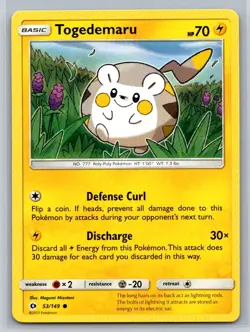 Togedemaru #53/149 SM Base Set Common - Pokemon Cards E14 - Image 1