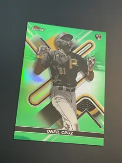 2022 Topps Finest Oneil Cruz Rookie #16 Green Refractor /99 Pirates RC - Image 2
