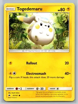 Togedemaru #47/147 SM - Burning Shadows Common - Pokemon Cards E14 - Image 1