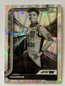 2025 Topps Chrome F1-Lando Norris Portrait B&W Raywave McLaren #5 NM-MT - Image 1