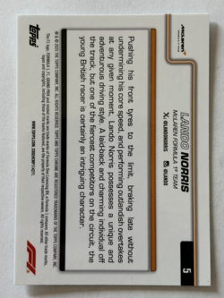 2025 Topps Chrome F1-Lando Norris Portrait B&W Raywave McLaren #5 NM-MT - Image 2