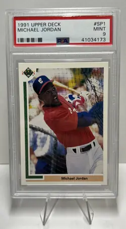 Michael Jordan 1991 Upper Deck Rookie RC BASEBALL CARD#SP1 PSA 9 White Sox HOF - Image 1