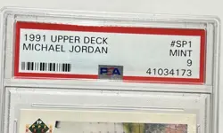 Michael Jordan 1991 Upper Deck Rookie RC BASEBALL CARD#SP1 PSA 9 White Sox HOF - Image 2