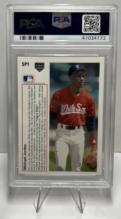 Michael Jordan 1991 Upper Deck Rookie RC BASEBALL CARD#SP1 PSA 9 White Sox HOF - Image 3