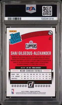 2018 Panini Donruss - Shai Gilgeous-Alexander Rated Rookie Card #162 - PSA 9 - Image 2