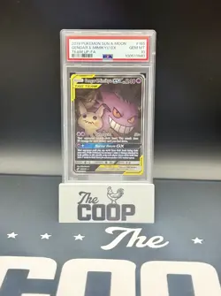2019 Pokemon Sun & Moon TCG Team Up-FA Gengar Mimikyu GX Card #165/181 PSA 10 - Image 1